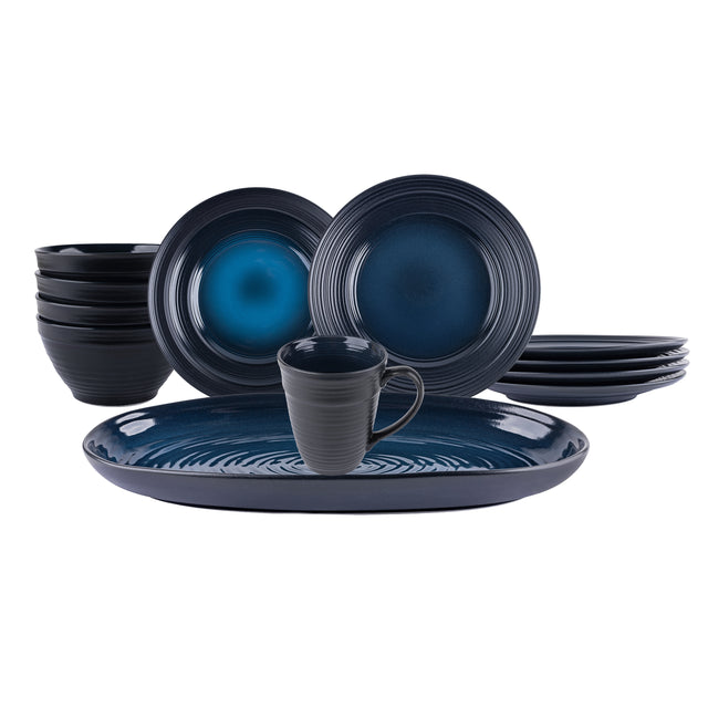 Тарілка обідня порцелянова Lucerne Black&Blue 21,4 см