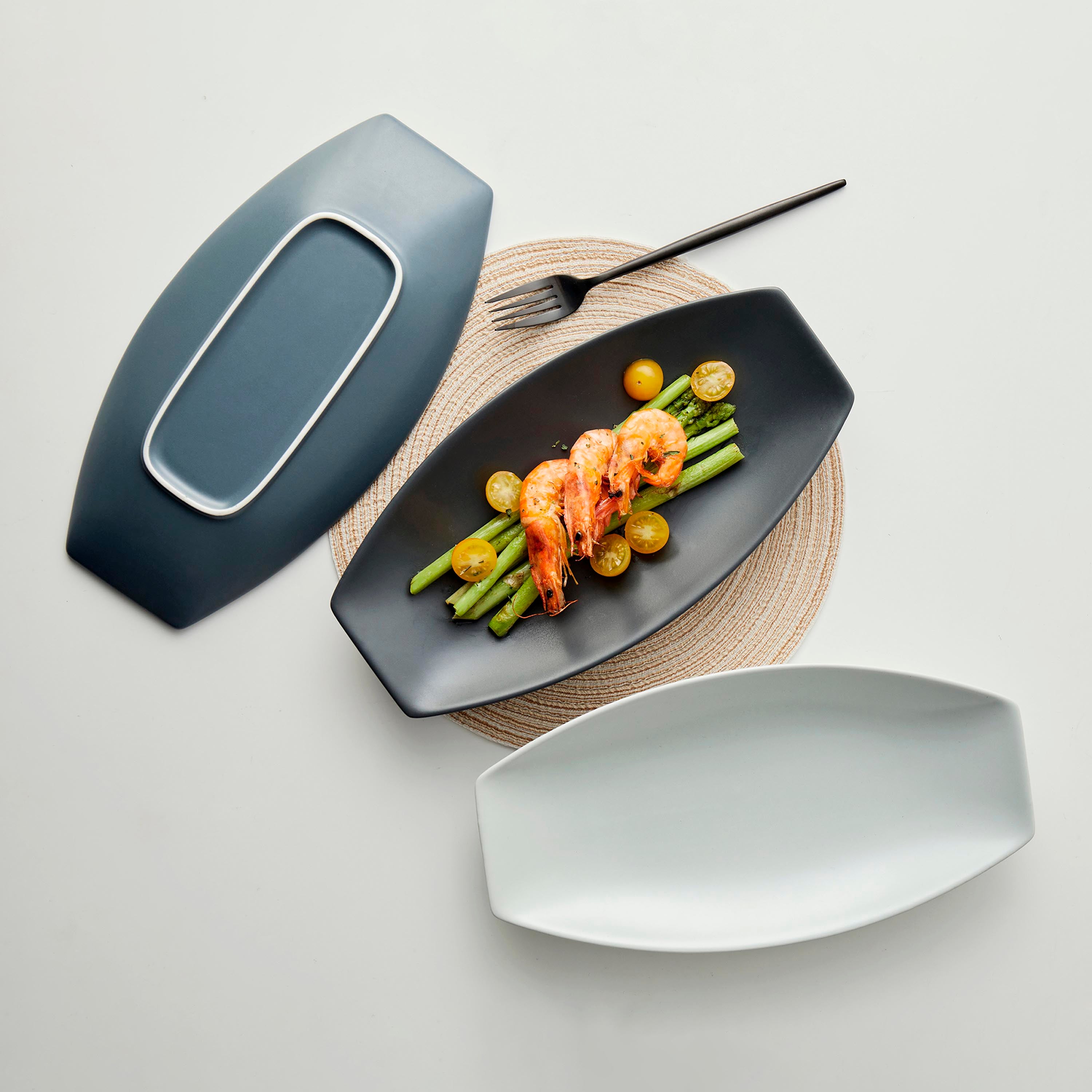 Plate Krauff Hattu White 16x31 cm