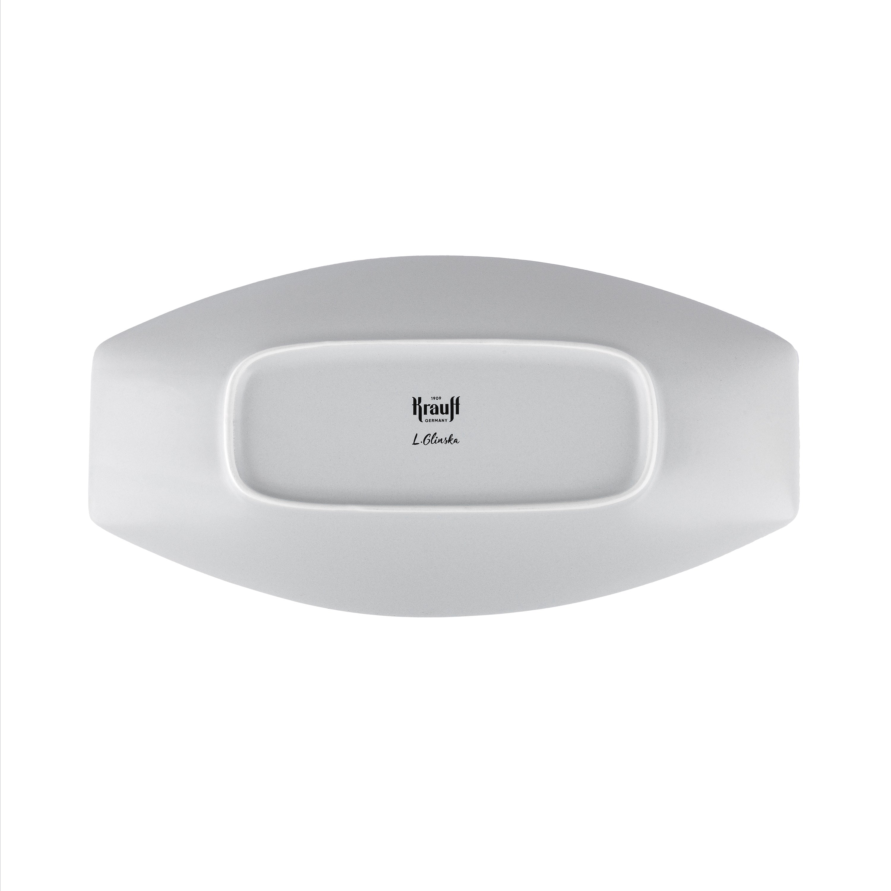 Plate Krauff Hattu White 16x31 cm