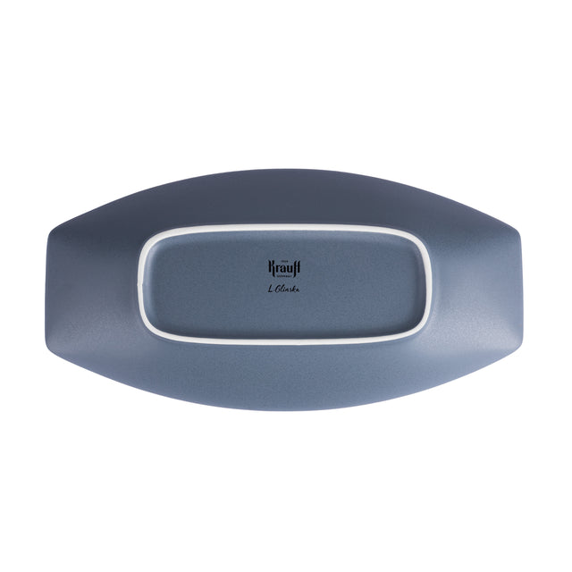 Блюдо фарфоровое Hattu Gray 16х31 см