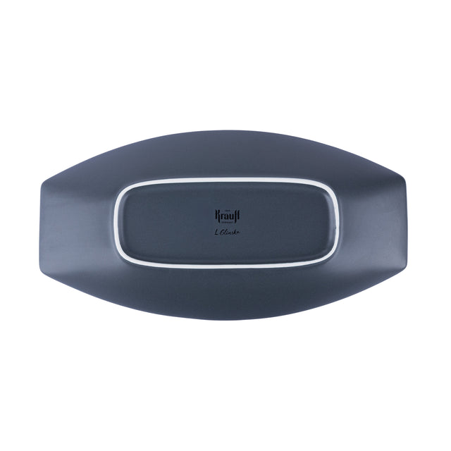 Блюдо фарфоровое Hattu Black 16х31 см
