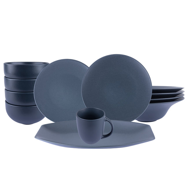 Блюдо фарфоровое Hattu Black 16х31 см