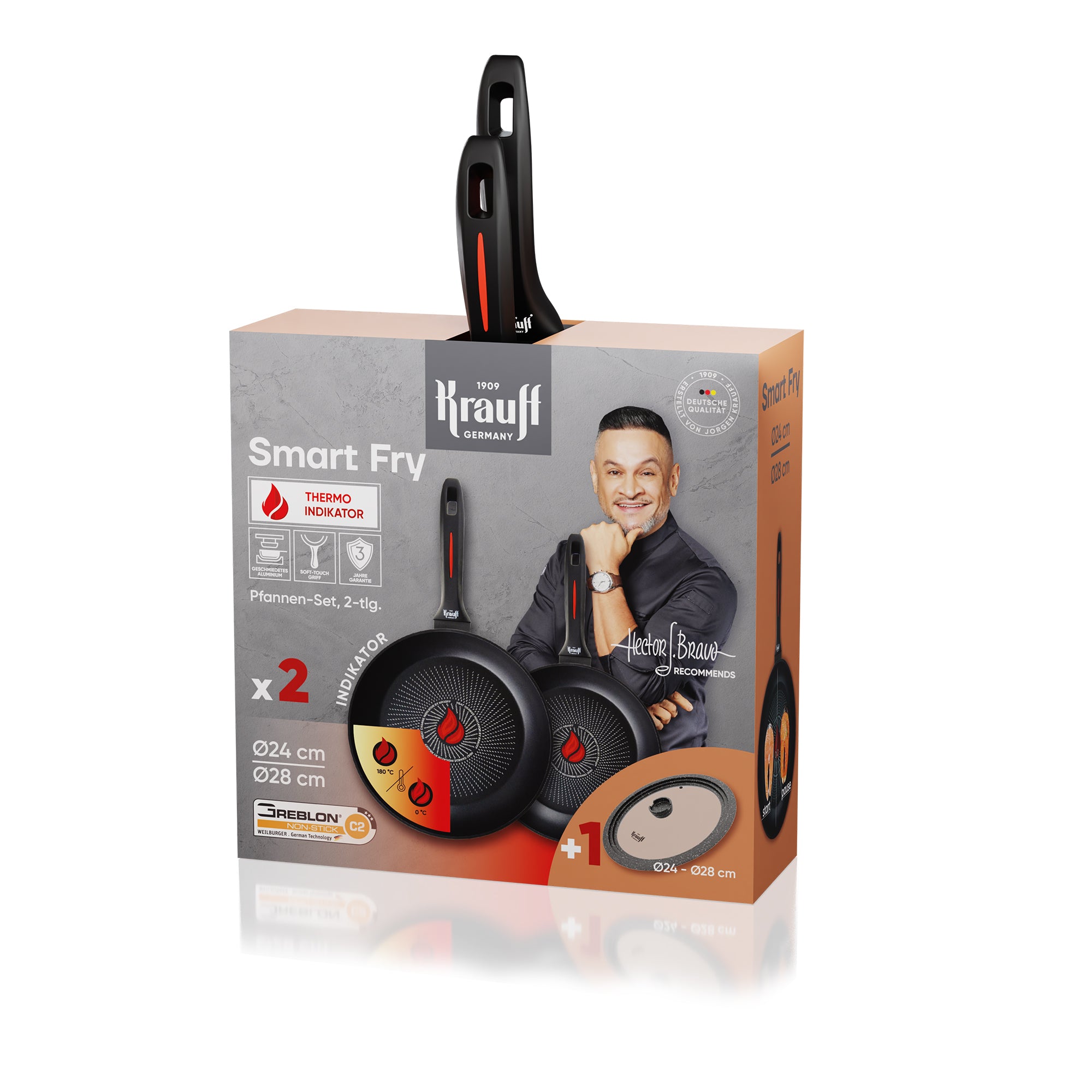 Набір сковорід з універсальною кришкою Smart Fry 24/28 см