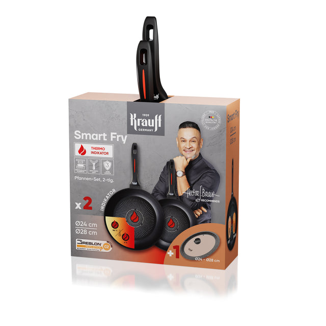 Набор сковородок с универсальной крышкой Smart Fry 24, 28 см