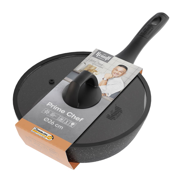 Сковорода універсальна глибока з кришкою Prime Chef 26 см