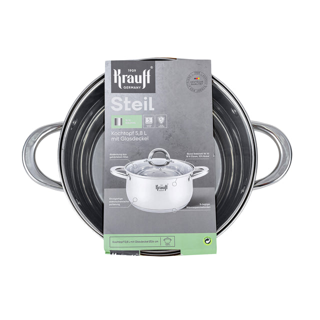 Каструля з кришкою 5,8 л Steil
