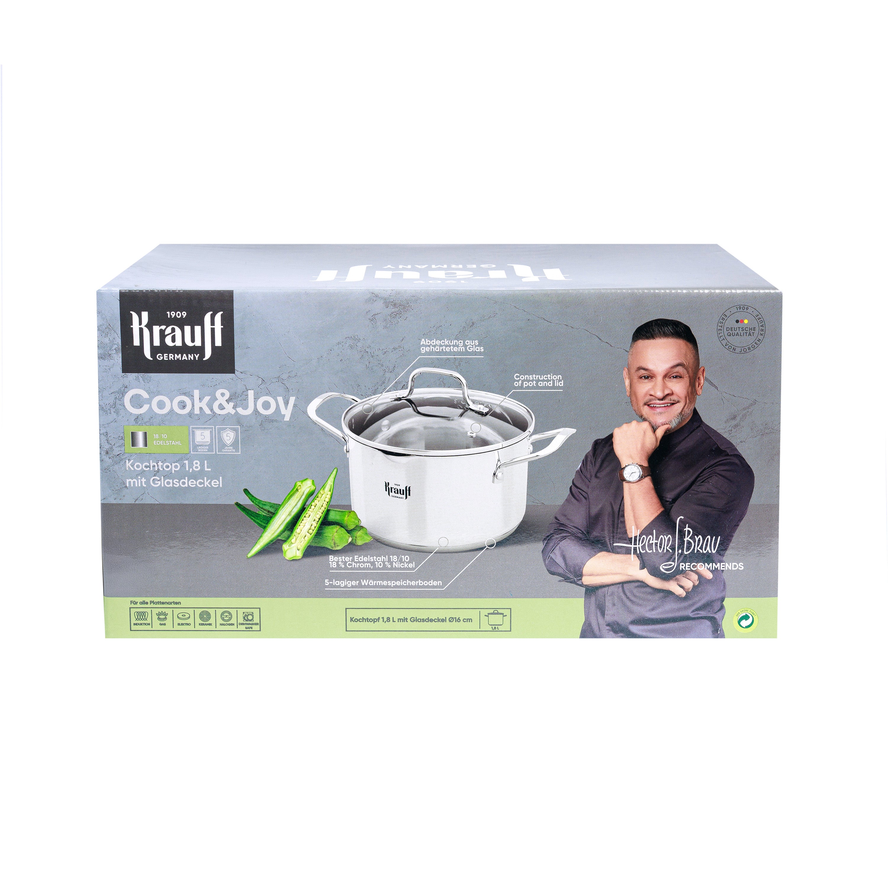 Каструля Cook&Joy зі скляною кришкою 1,8 л