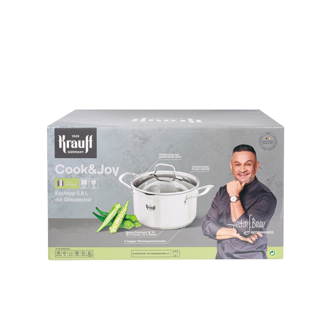 Кастрюля Cook&amp;Joy со стеклянной крышкой 5,8 л