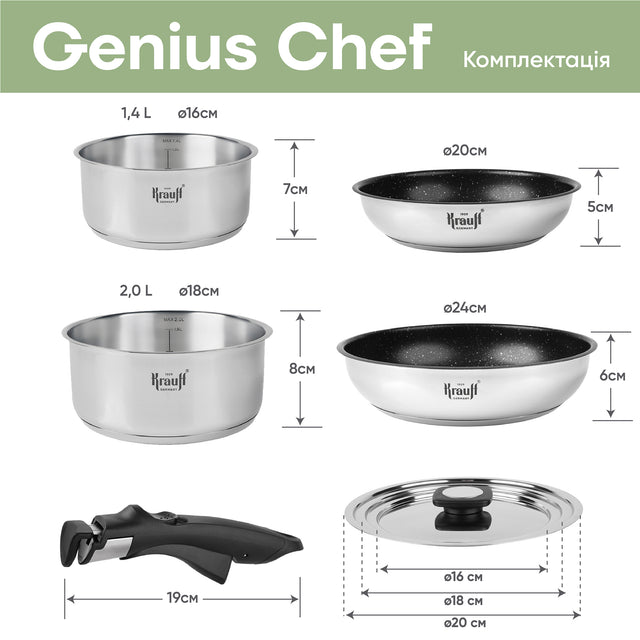 Набор посуды Genius Chef 6 предметов