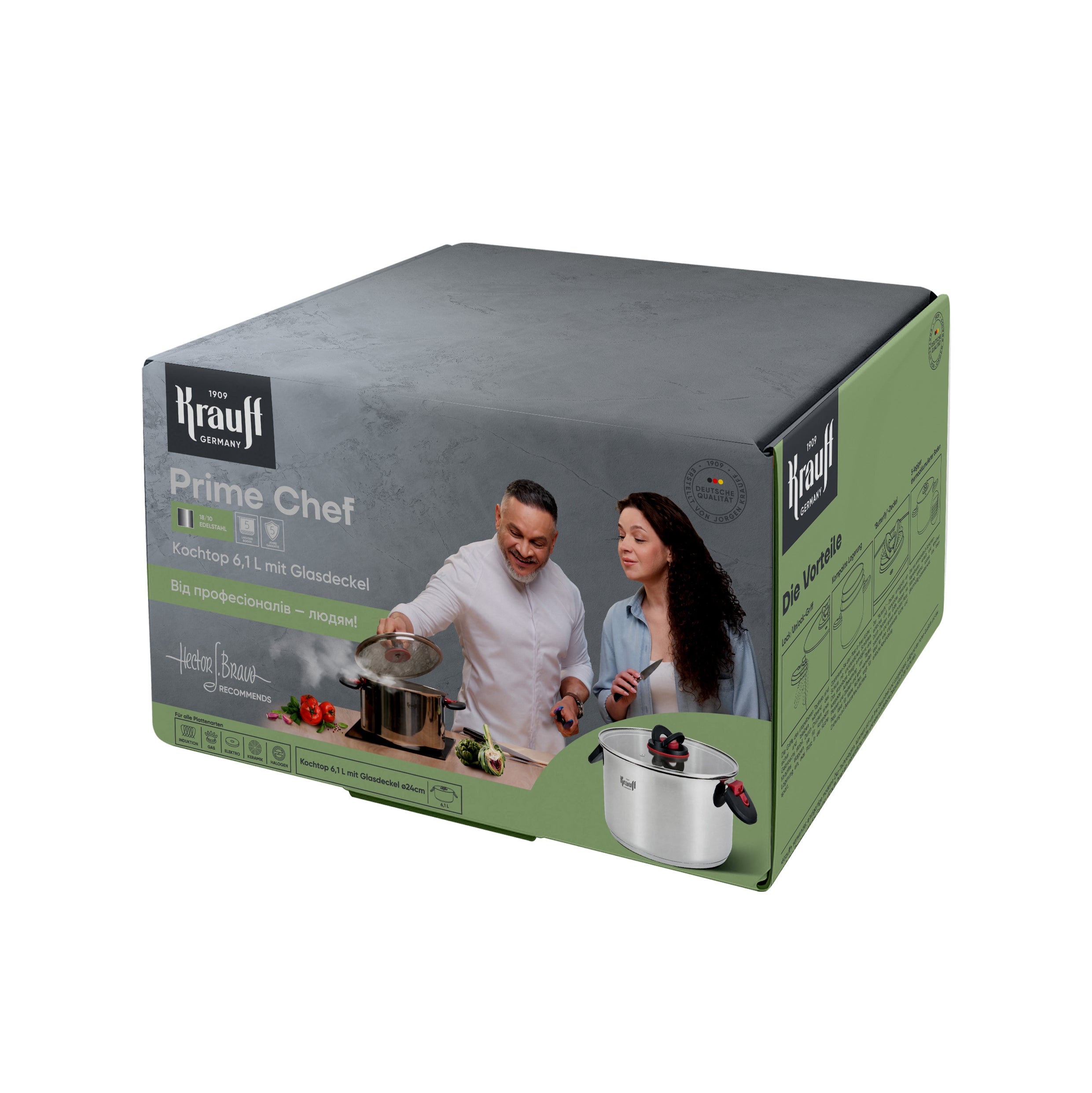 Каструля Prime Chef зі складаними ручками 6,1 л