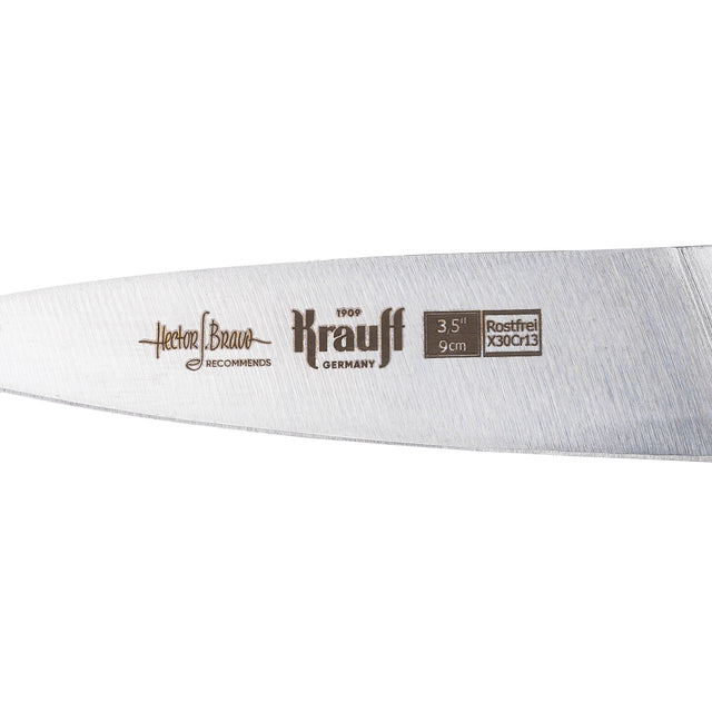 A set of knives with a Smart Shef stand