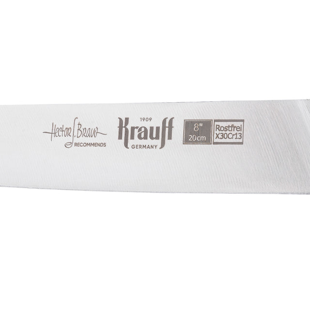 A set of knives with a Smart Shef stand