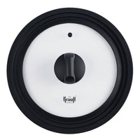 Стеклянная универсальная крышка с силиконовым ободком 24-28 см. Smart 