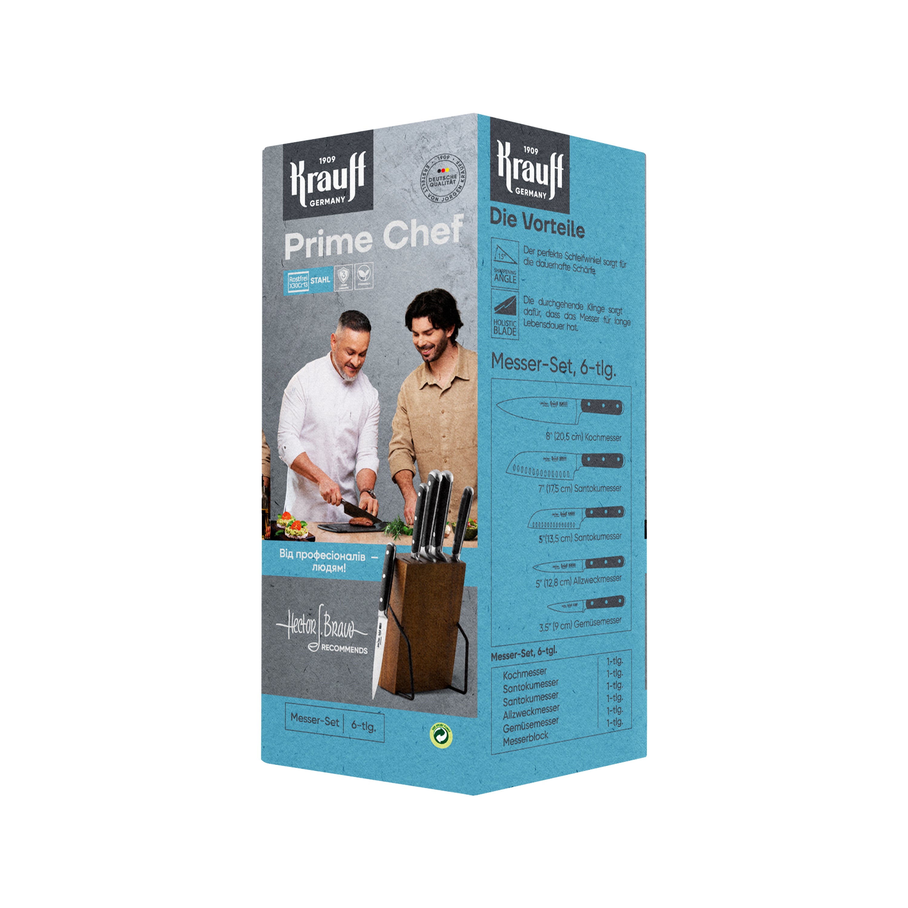 Набір ножів 6 предметів "Від професіоналів - людям" Prime Chef