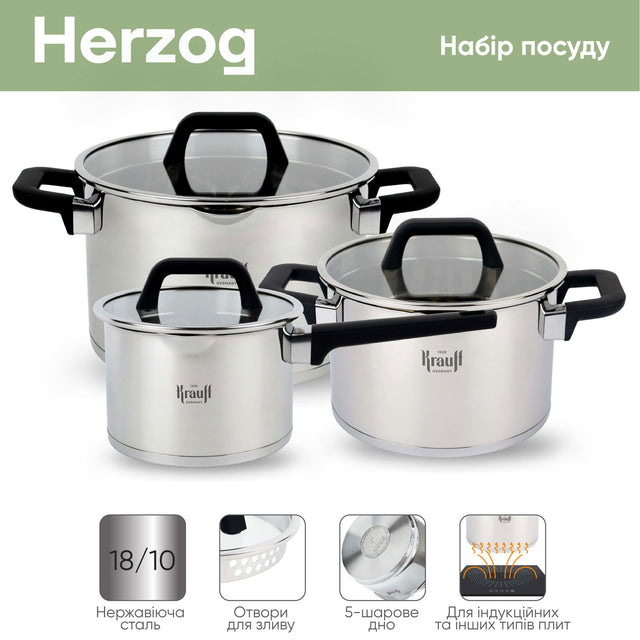 Набір посуду 6 предметів Herzog - Krauff